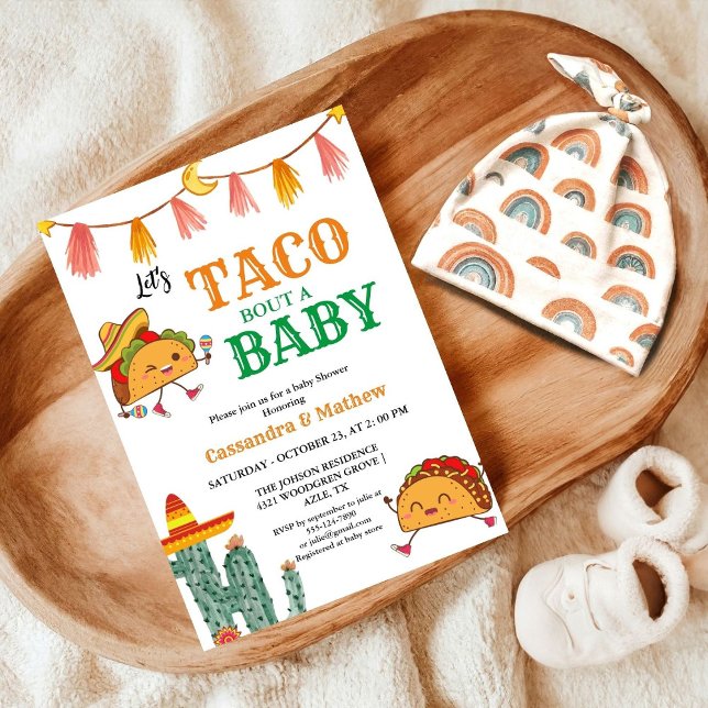Convites Taco sobre um bebê Chá de fraldas mexicano (Criador carregado)