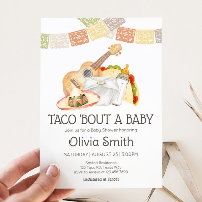Convites Taco 'Sobre Um Bebê Chá de fraldas Mexicano (Taco 'Bout A Baby Mexican Fiesta Baby Shower Invitation)