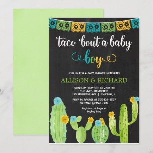 Convites Taco sobre um bebê, Fiesta cactus chá de fraldas