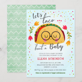 Convites Taco sobre um bebê mexicano Chá Fiesta Blue Boy