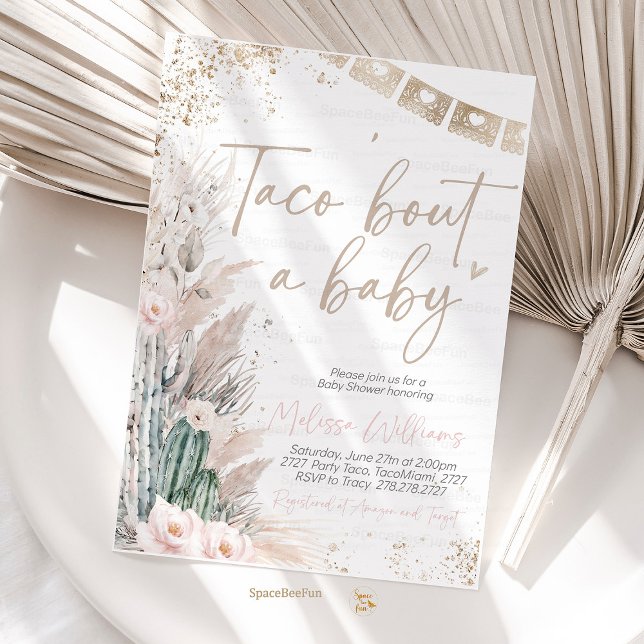 Convites Taco Sobre Um Chá de fraldas Convida Boho Girl (Taco Bout A Baby Shower Invitation Boho Girl Fiesta Baby Shower Invite, Cactus Taco Baby Shower
)