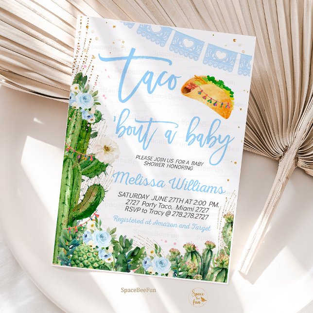 Convites Taco Sobre Um Chá de fraldas Convida Rapaz (taco bouta baby invite boy,invitation fiesta baby shower cactus cincode mayo tropical mexican i)