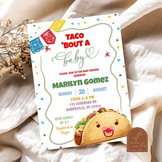 Convites Taco Sobre Um Menino Fiesta Mexicana Chá de Bebê (Criador carregado)