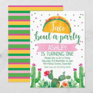 Convites Taco sobre uma festa com o tema Aniversário Convi