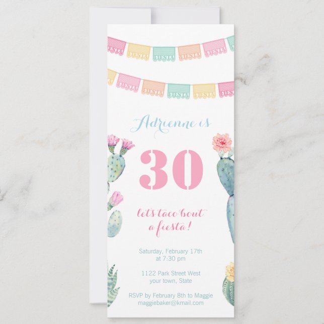 Convites Taco sobre uma Fiesta Mexicana qualquer festa de a (Frente)