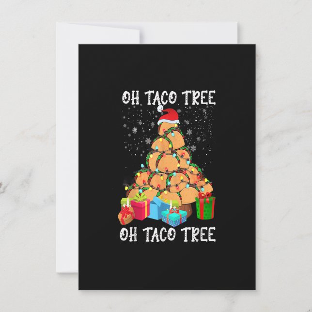 Convites Taco Tree Comida Mexicana Taco Sobre Natal Xma (Frente)
