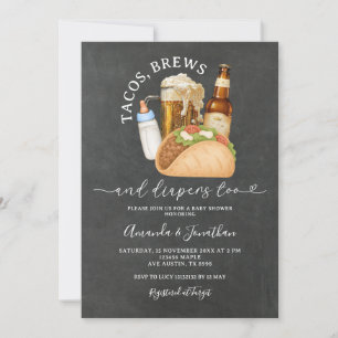 Convites Tacos Breve e Chá de fraldas Fralda Qualkboard