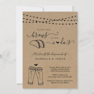 Convites Tacos & Brews Após Recepção de Casamento Sem Cerim