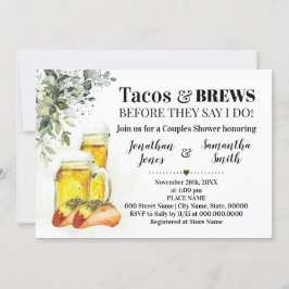 Convites Tacos & Brews Chá Eucalyptus Greenery