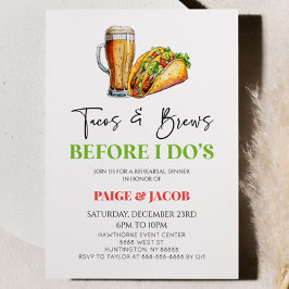 Convites Tacos e Brews antes que eu faça! Janto de ensaio