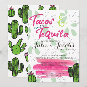 Convites Tacos e Festa de noivado de tequila