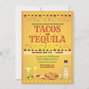 Convites Tacos e Tequila Cinco de Mayo Festa Mexicana
