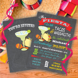 Convites Tacos e Tequilla Mexicana Fiesta Birthday