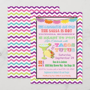 Convites Tacos e Tutus chás de fraldas Fiesta Mexicanos Co