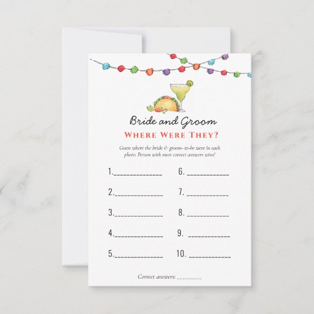 Convites Tacos & Tequila "Onde eles estavam" Jogos para chu (Frente)