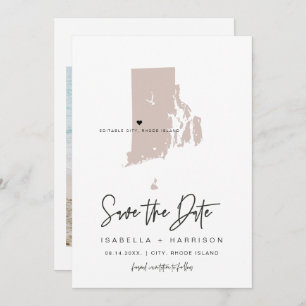 Convites Tag de Bagagem da Ilha Rhode Blush QUINN Salve a d