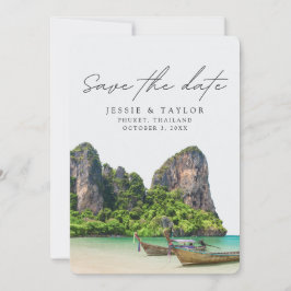 Convites Tailândia Foto de Phuket de Casamento Salva a Data