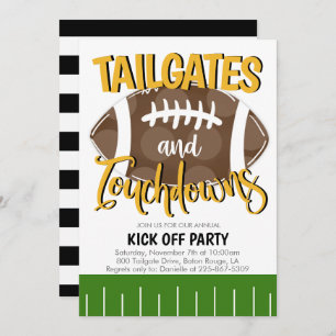Convites Tailgates and Touchdowns Futebol QUALQUER COR DE E