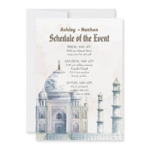 Taj Mahal Typology Watercolor Wedding