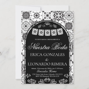 Convites Talavera Papel Picado Casamento Espanhol