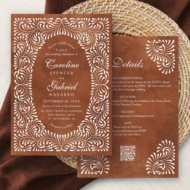 Convites Talavera Terracota Casamento Fiesta (Criador carregado)