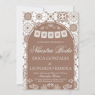 Convites Talavera Terracota Papel Picado Casamento Espanhol