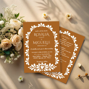 Convites Talavera terracotta boho arca mexicana