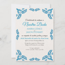 Convites Talavera Turquoise Minimalist Spanish Wedding