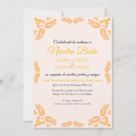 Convites Talavera Yellow Floral Minimalist Spanish Wedding