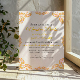 Convites Talavera Yellow Floral Minimalist Spanish Wedding