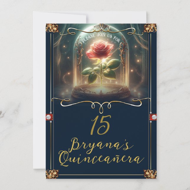 Convites Tale tão velho quanto a Rosa Encantada do Tempo Qu (Frente)