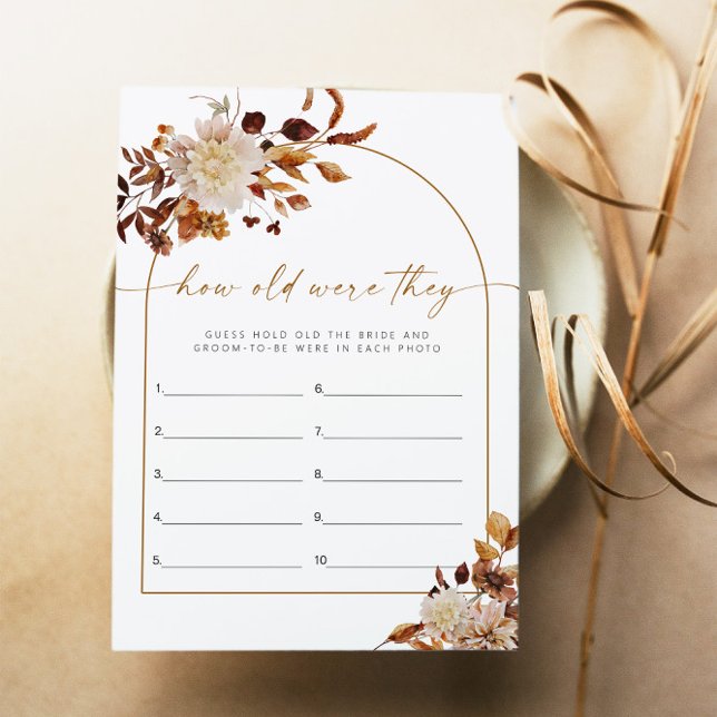 Convites TALIA Boho Dry Floral Quantos Anos Tinham (Criador carregado)