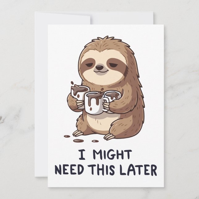 Convites Talvez Preciso De Café Mais Tarde - Humor Lenta (Frente)