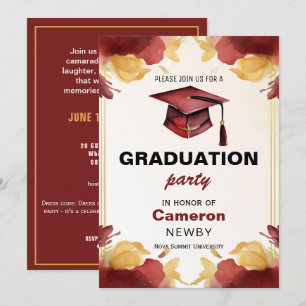 Convites 🎓Tampa de argamassa Aquarela Festa de formatura