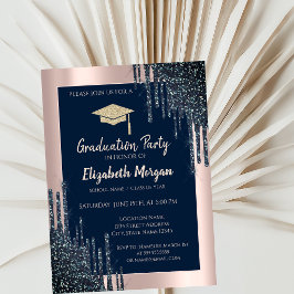 Convites Tampa de Graduação Brilhante Legal, Pingos Dourado