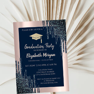 Convites Tampa de Graduação Brilhante Legal, Pingos Dourado