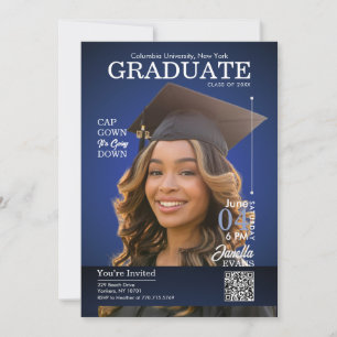 Convites Tampa de Graduação da Capa da Revista Azul