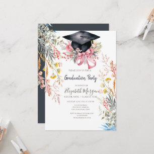 Convites Tampa de Graduação de Prado de Flores Silvestres L