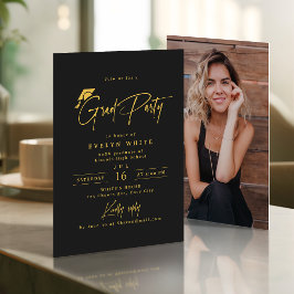 Convites Tampa de Graduacao Moderna Assinatura Script Simpl