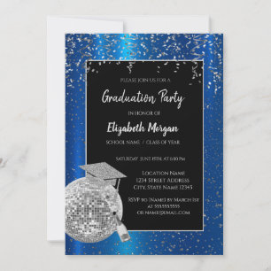 Convites Tampa de Gradução Prateada, Confete de Bola de Esp