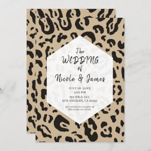 Convites Tan Brown & Black Cheetah Leopard Chic Weding In
