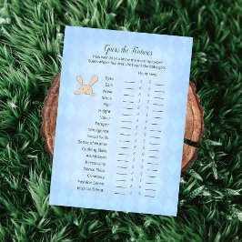 Convites Tan Bunny Blue Argyle Adivinha O Jogo Dos Recursos