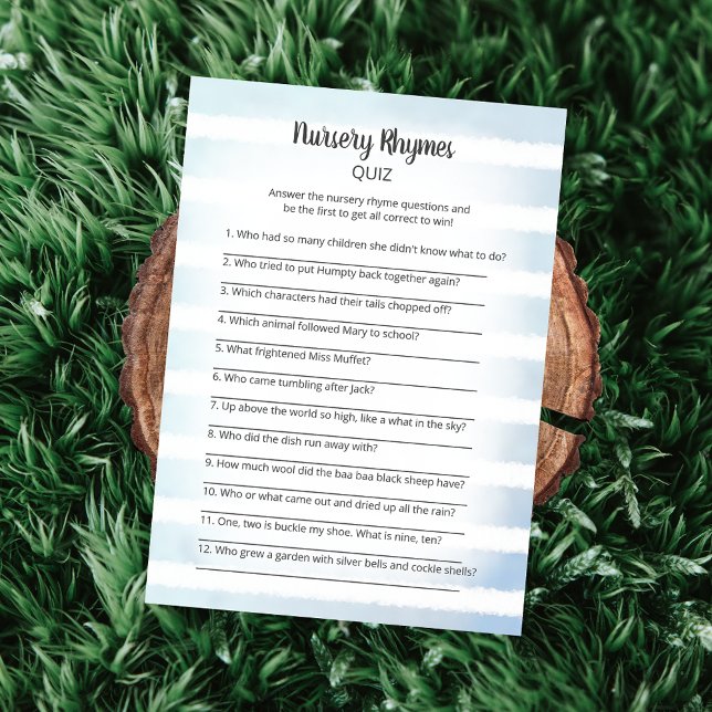 Convites Tan Bunny Blue Nursery Rhymes jogo de teste (Criador carregado)