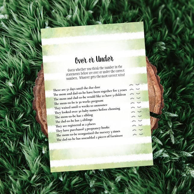 Convites Tan Bunny Green Sobre O Jogo Do Chá de fraldas (Criador carregado)