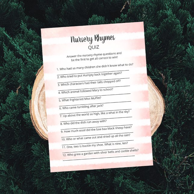 Convites Tan Bunny Pink Nursery Rhymes Quiz Jogo (Criador carregado)