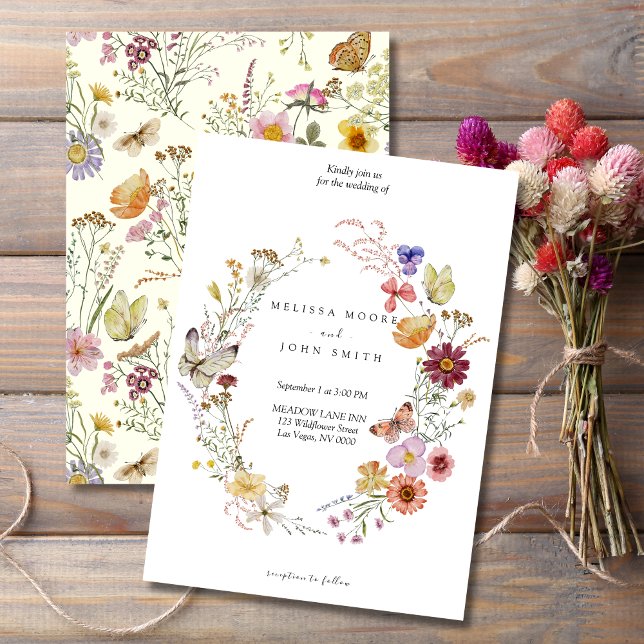 Convites Tan Flora Boho Wildflower Wedding (Criador carregado)