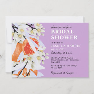 Convites Tangerina Citrus Blooming Branoming Wreath Floral
