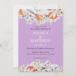 Convites Tangerina Citrus Blooming Branoming Wreath Floral