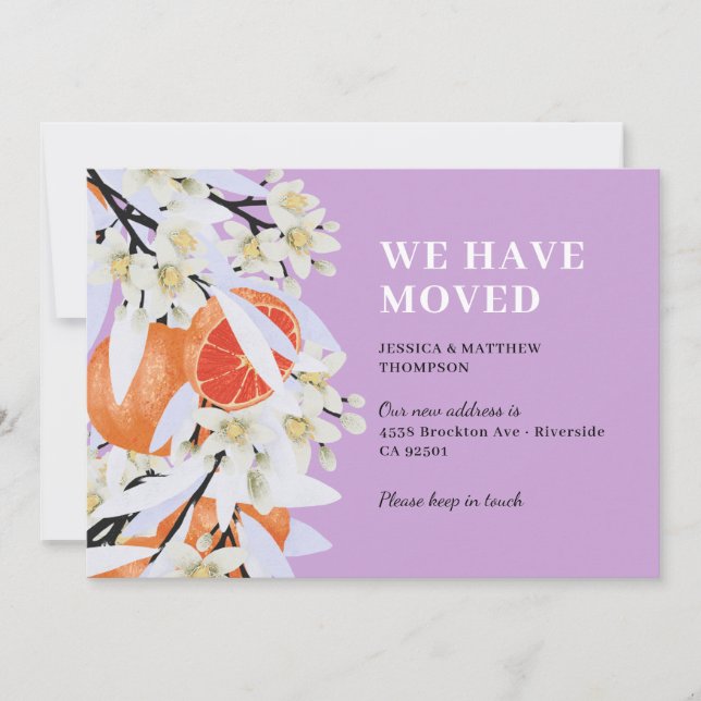 Convites Tangerina Citrus Botanical Wreath Floral New Home (Frente)