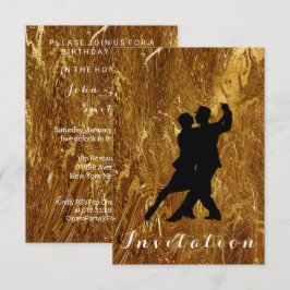 Convites Tango Ball Carnival Dance Party Molten Dourado Gla